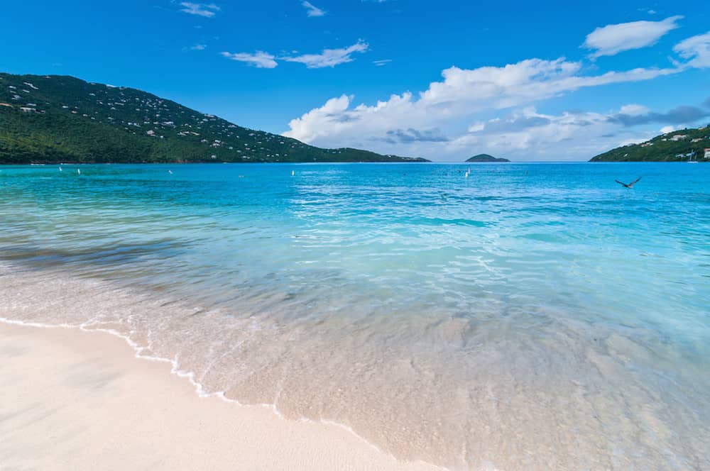 a sandy beach next to a body of water