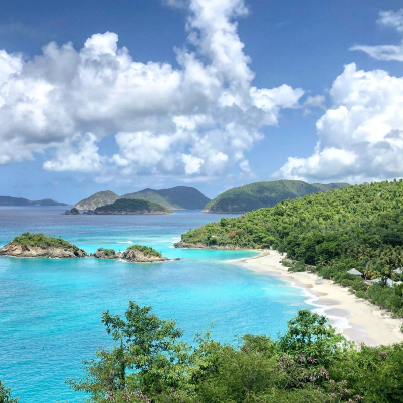 an island in the middle of a body of water