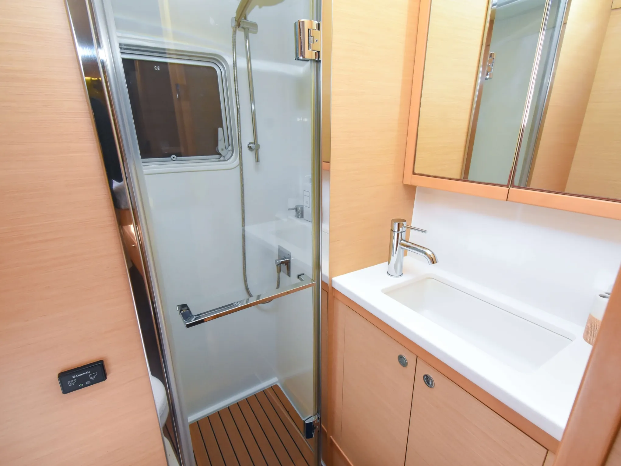 a close up of a shower in a small room