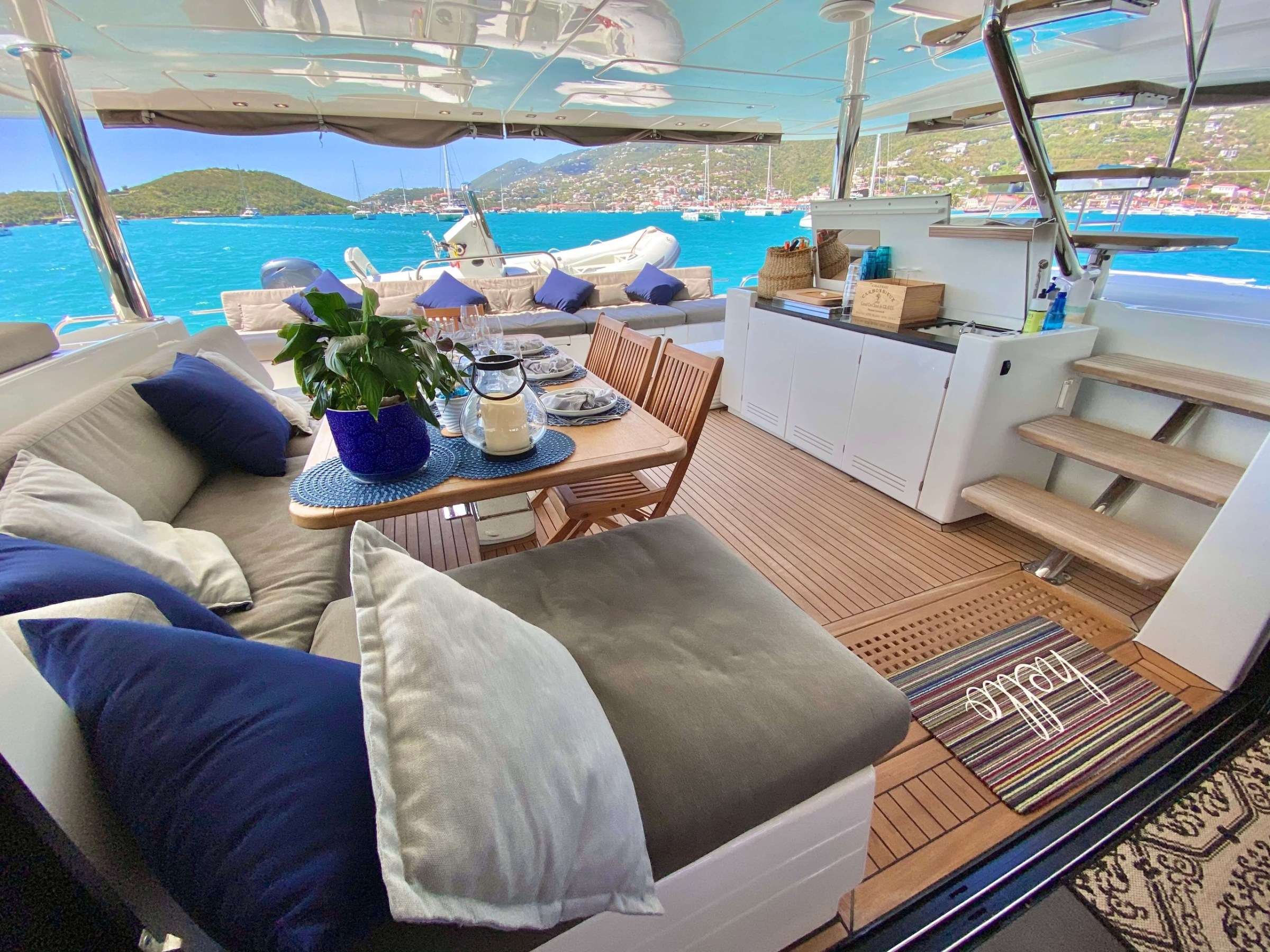 a boat sitting on top of a chair