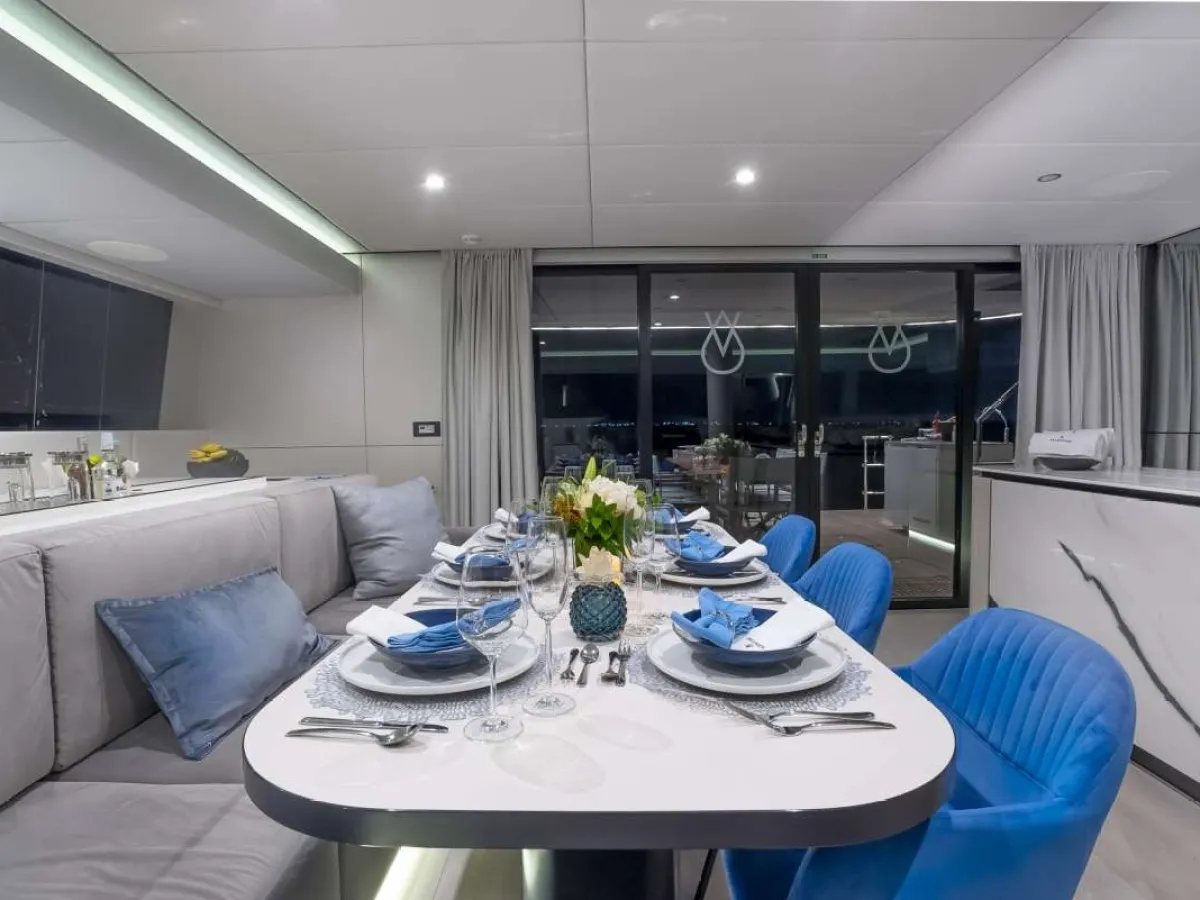 a room filled with furniture and a table