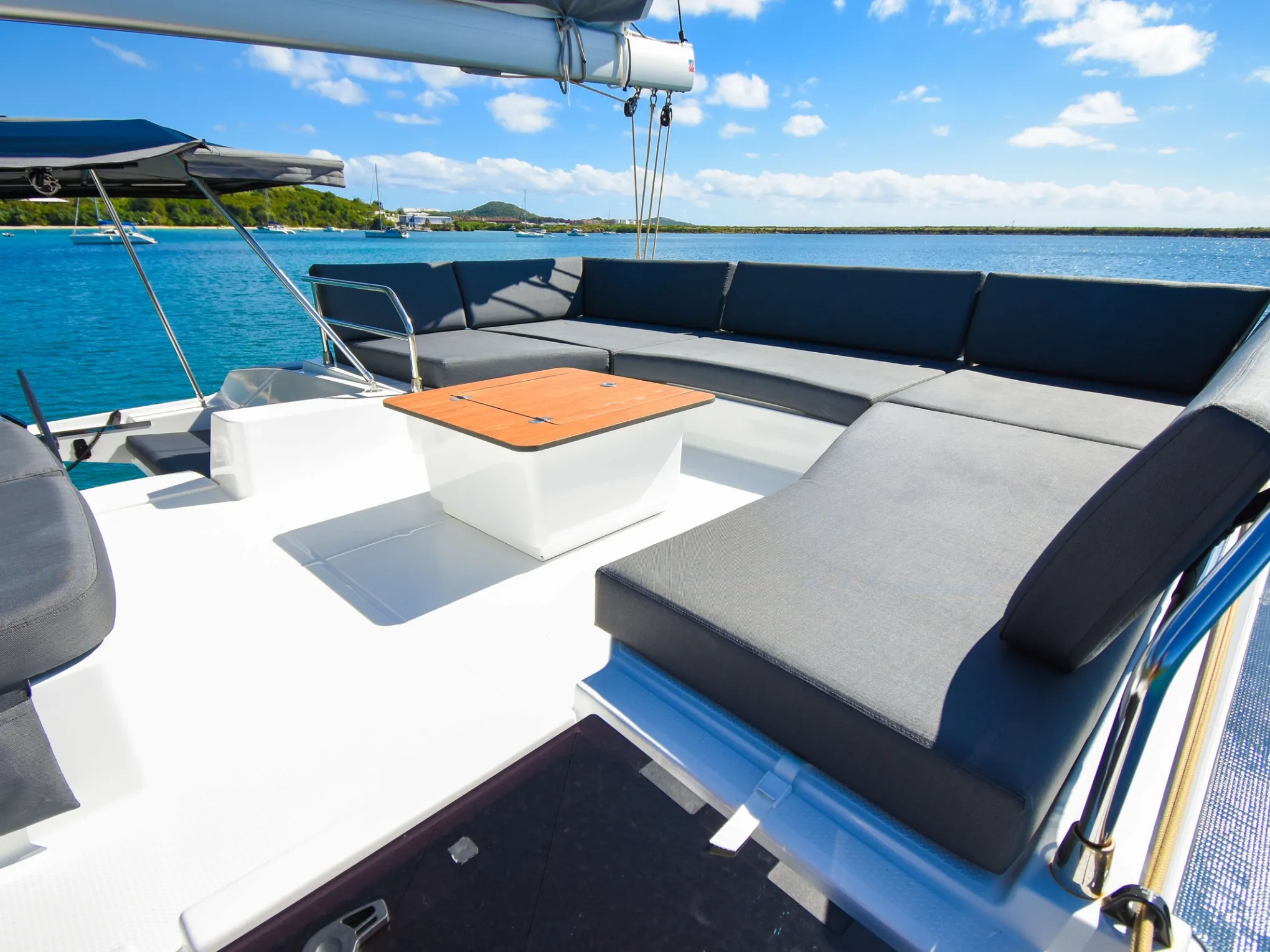 a blue boat sitting on top of a table