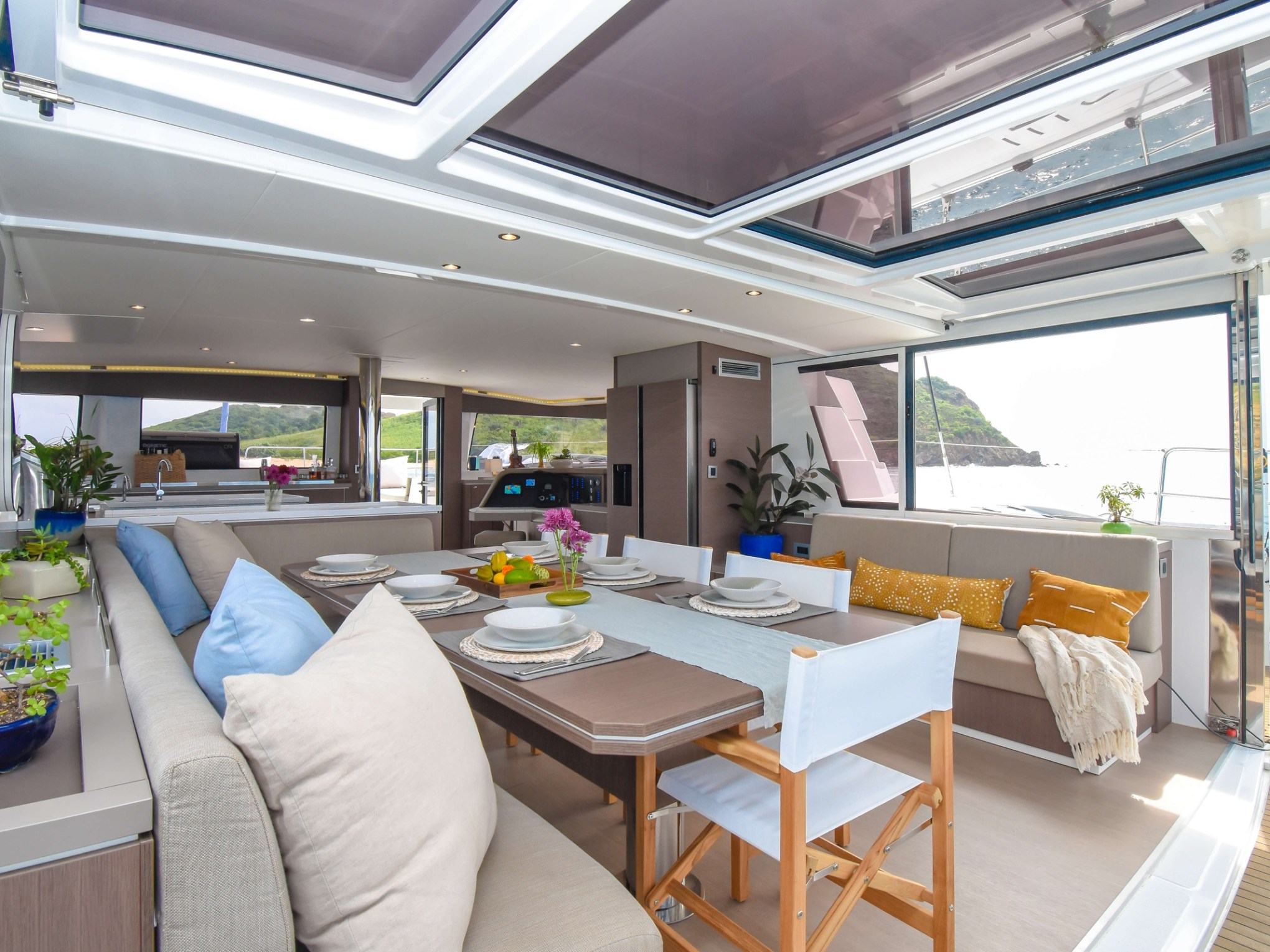 a bedroom with a large window