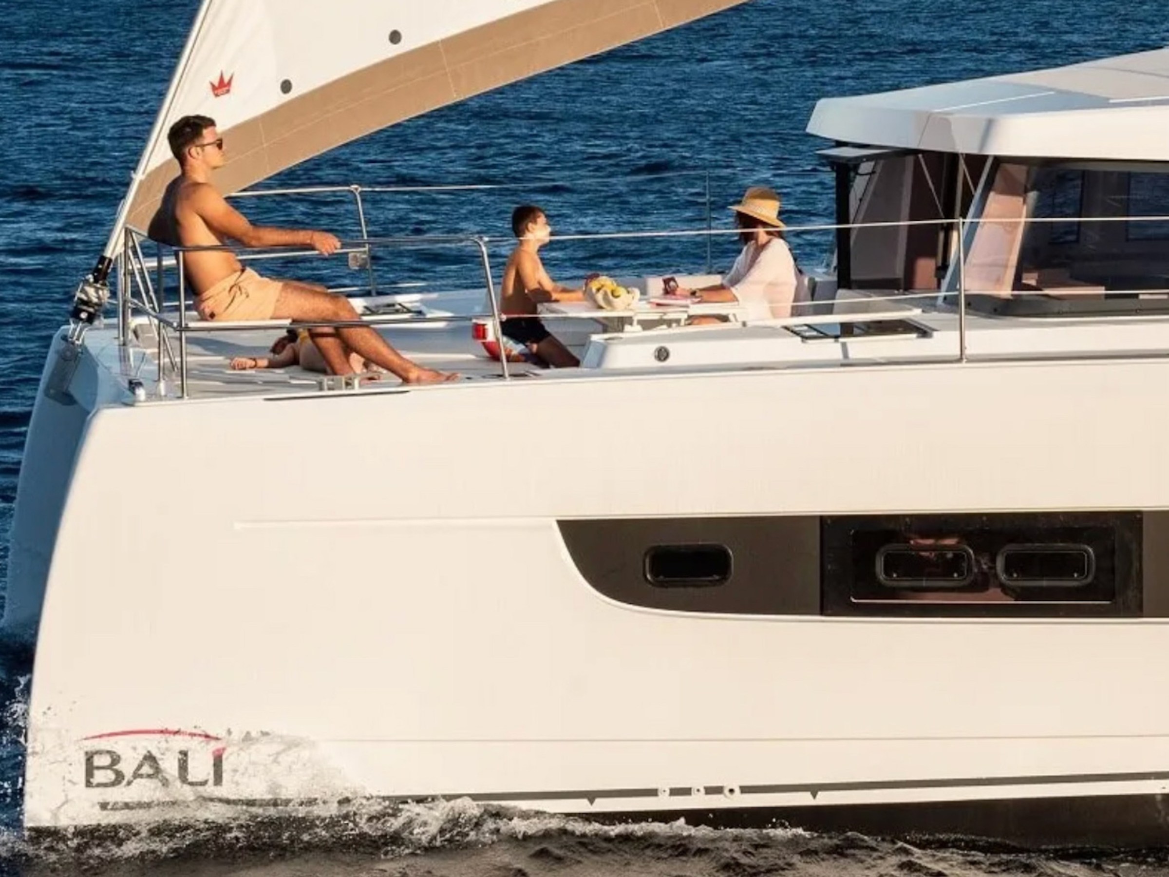 a group of people on a boat in the water