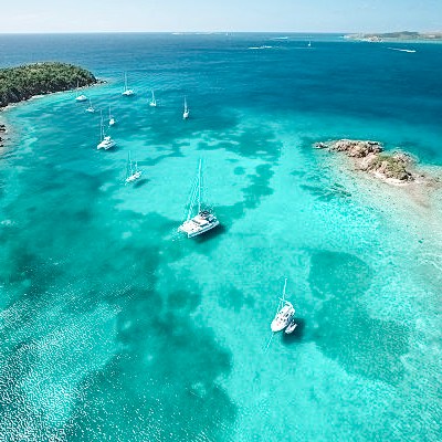an island in the middle of a body of water