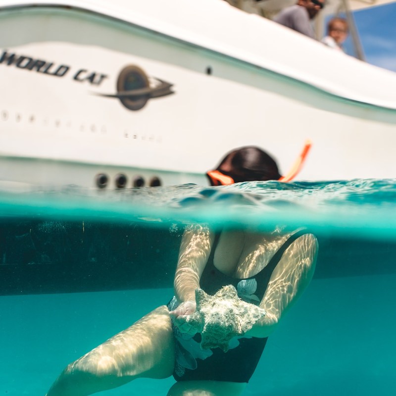 a person in a pool of water