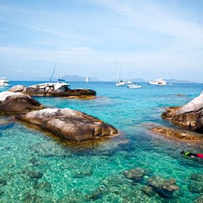 an island in the middle of a body of water