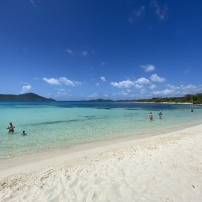 a group of people on a sandy beach next to the ocean